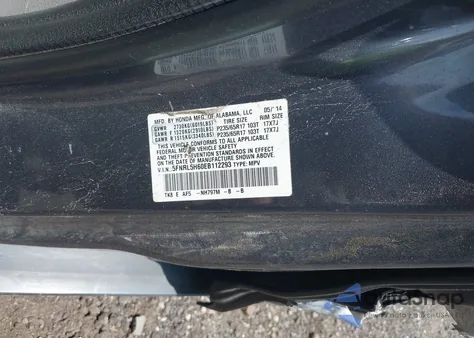 2014 Honda Odyssey Ex-L z USA, uszkodzony, nr VIN 5FNRL5H60EB112293